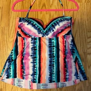 Apt 9 tie dye tankini with halter strap.